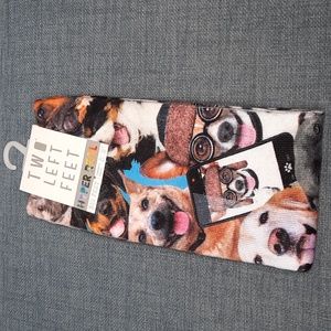 Socks Sox Silly Dogs Glasses Hats Two Left Feet Co. Unisex Dog Breeds Fun NWT